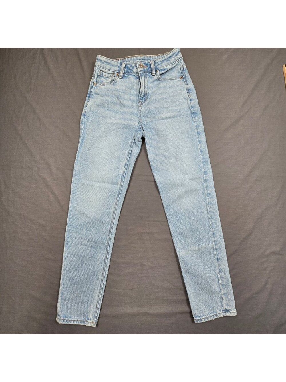 American Eagle Womens 00 Mom Jeans Light Wash Strigid High Rise Vintage Style